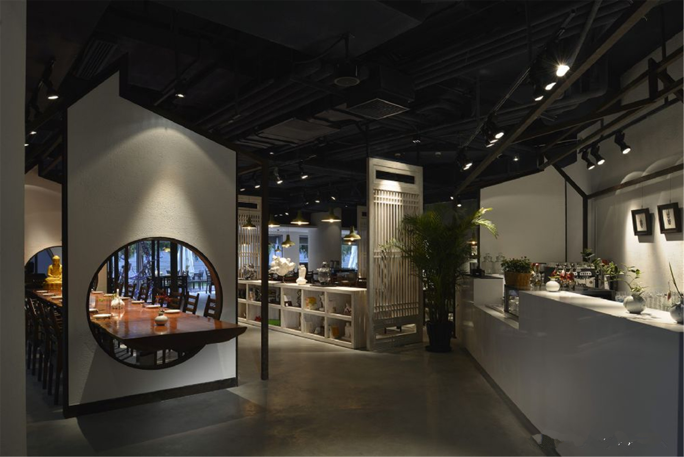 普陀區(qū)中式禪意餐館裝修設計-第4張圖片-上海古都建筑設計集團