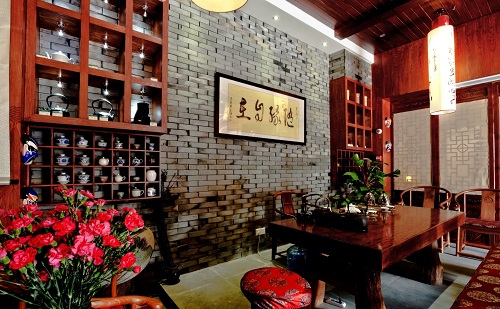 300平米中式茶樓裝修設(shè)計效果-第1張圖片-上海古都建筑設(shè)計集團
